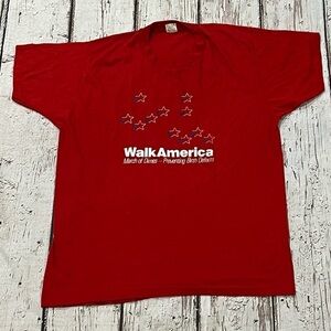 Vintage Walk America March of Dimes Screen Stars 1980s Tee Tshirt